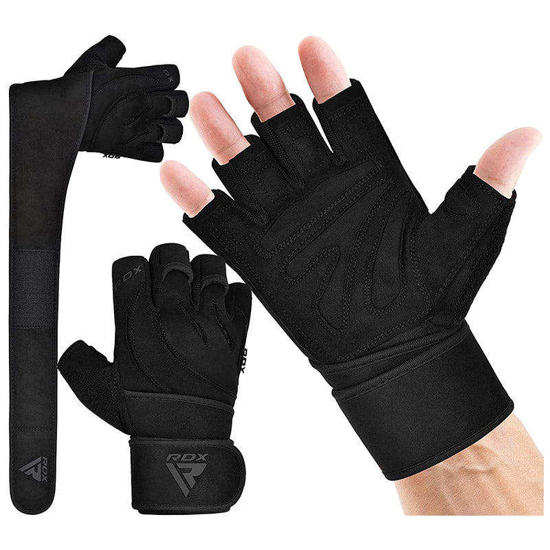handschuhe für gym RDX L4 Offene Finger Gewichtheber Gymhandschuhe