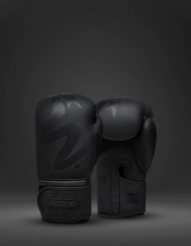 RDX F15 Noir Boxhandschuhe Training in Schwarz Kunstleder