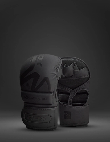 RDX T15 Noir MMA Handschuhe Sparring in Schwarz Kunstleder