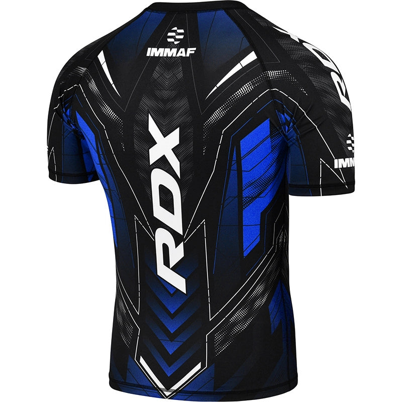 RDX IMMAF Approved Half Sleeves Compression Shirt Blue