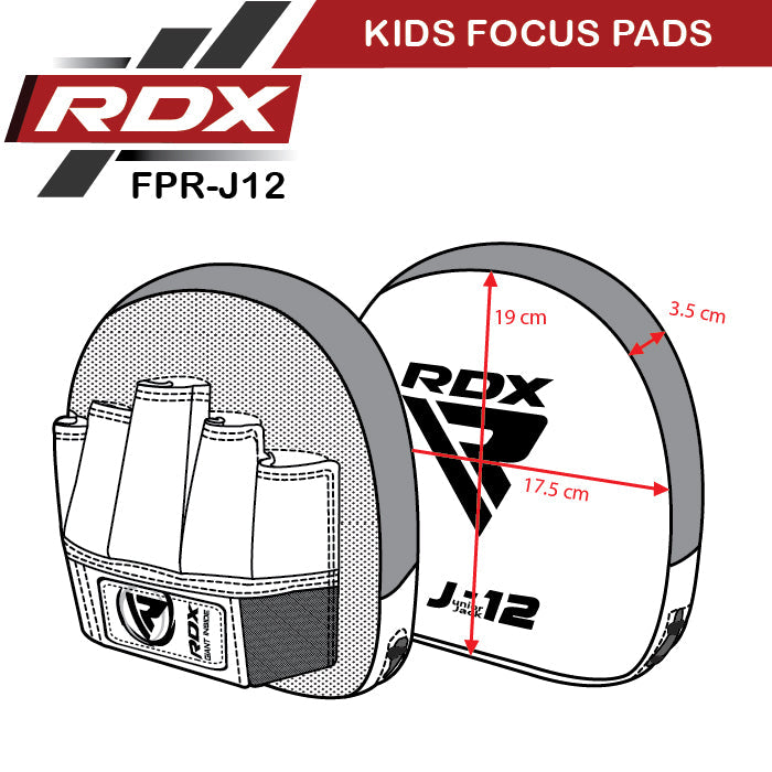 RDX J12 Manoplas de Enfoque para Niños Size Chart