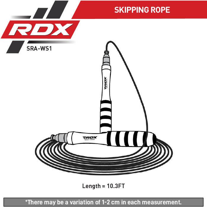 RDX S1 Weighted 10.3ft Non-Slip Aluminum Handles Skipping Rope Size Chart