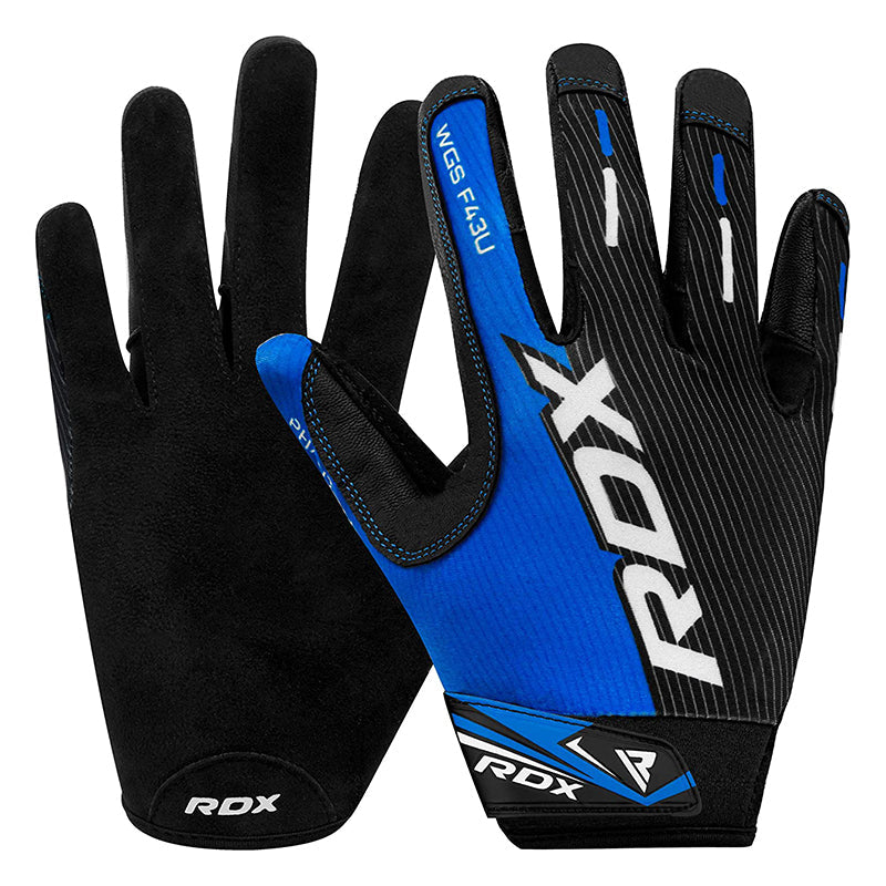 RDX F43 Full Finger Workout Gloves BLUE#color_blue