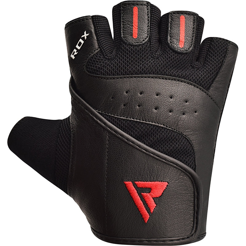 RDX S2 Schwarz Leder Gym Handschuhe