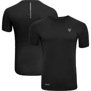  RDX T2 Schwarzes kurzrmeliges SchweiŸabsorbierendes Sport-T-Shirt